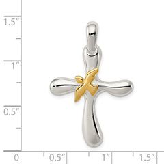 Sterling Silver & Vermeil Dove Cross Pendant QC4347