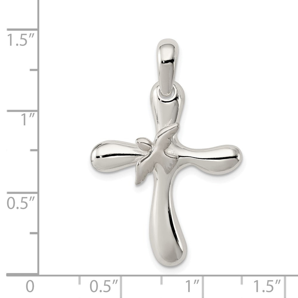 Sterling Silver Dove Cross Pendant QC4348