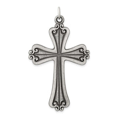 Sterling Silver Antiqued Cross Charm QC434