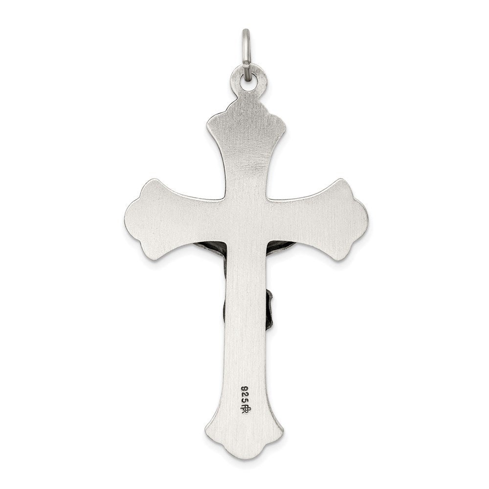 Sterling Silver Antiqued INRI Crucifix Pendant QC435