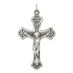 Sterling Silver Antiqued INRI Crucifix Pendant QC435