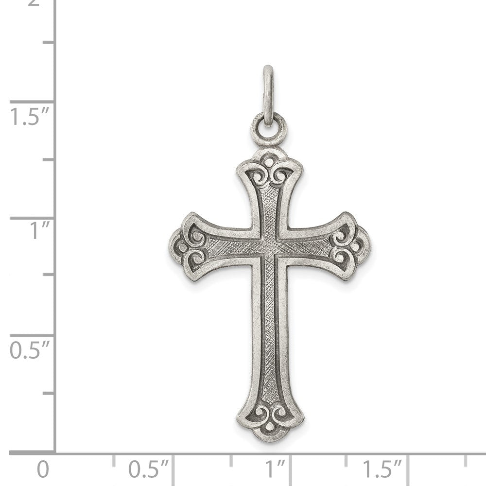 Sterling Silver Antiqued Cross Pendant QC436