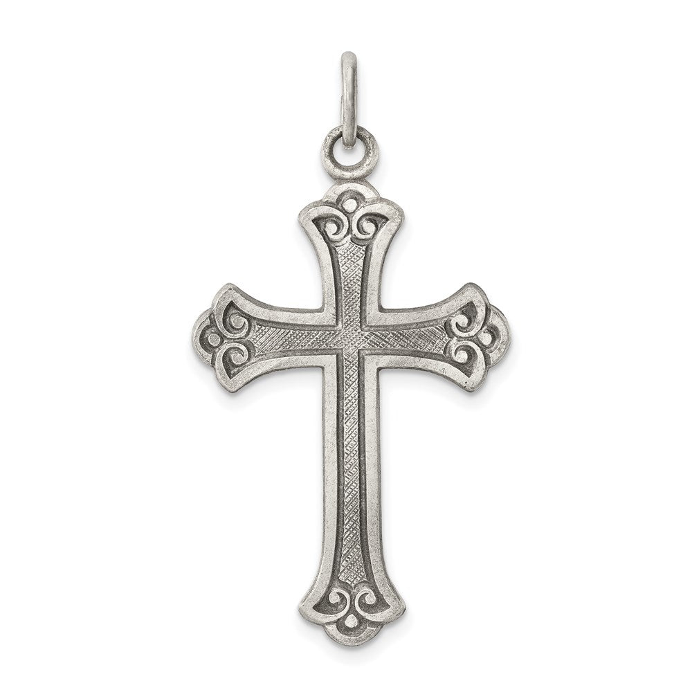 Sterling Silver Antiqued Cross Pendant QC436