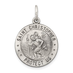 Sterling Silver Antiqued St. Christopher Medal QC439