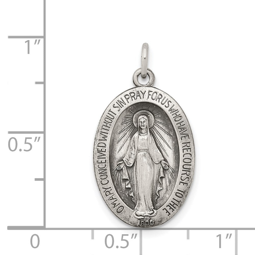 Sterling Silver Antiqued Miraculous Medal QC441
