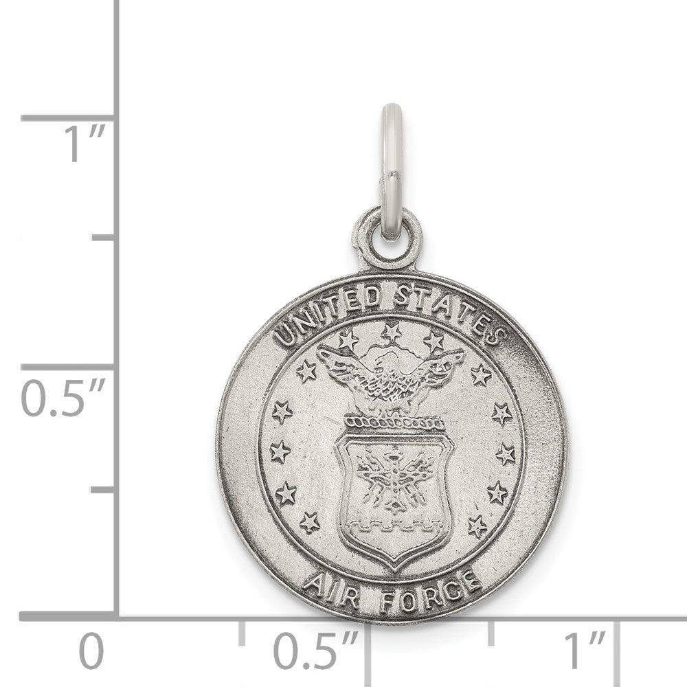 Sterling Silver Antiqued U.S. Air Force Medal Charm QC4411