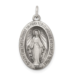 Sterling Silver Antiqued Miraculous Medal QC441