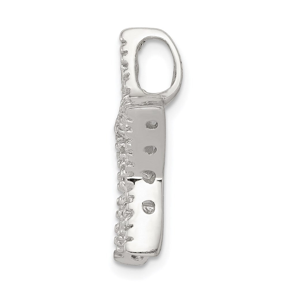 Sterling Silver Rhodium-plated CZ Star Pendant QC4431