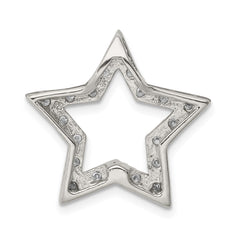 Sterling Silver Rhodium-plated CZ Star Pendant QC4431