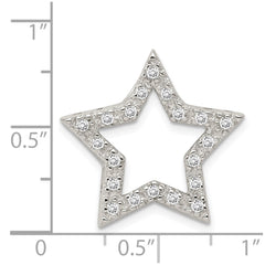 Sterling Silver Rhodium-plated CZ Star Pendant QC4431