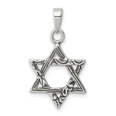 Sterling Silver Antiqued Star of David Charm QC4435