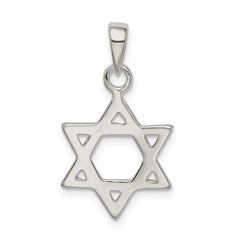 Sterling Silver Textured Star of David Pendant QC4436