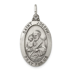 Sterling Silver Antiqued Saint Joseph Medal QC443