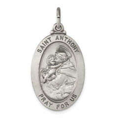 Sterling Silver Antiqued Saint Anthony Medal QC444
