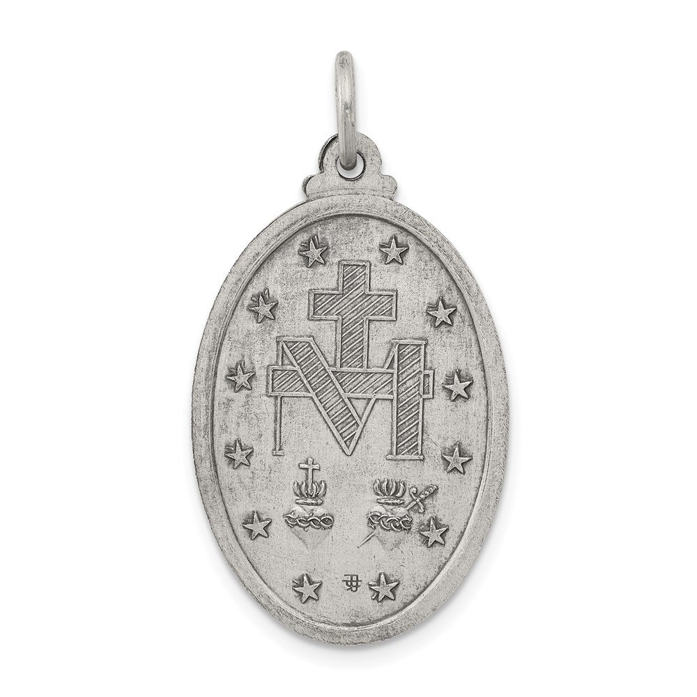 Sterling Silver Antiqued Miraculous Medal QC445