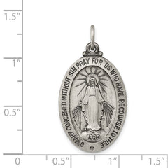 Sterling Silver Antiqued Miraculous Medal QC445