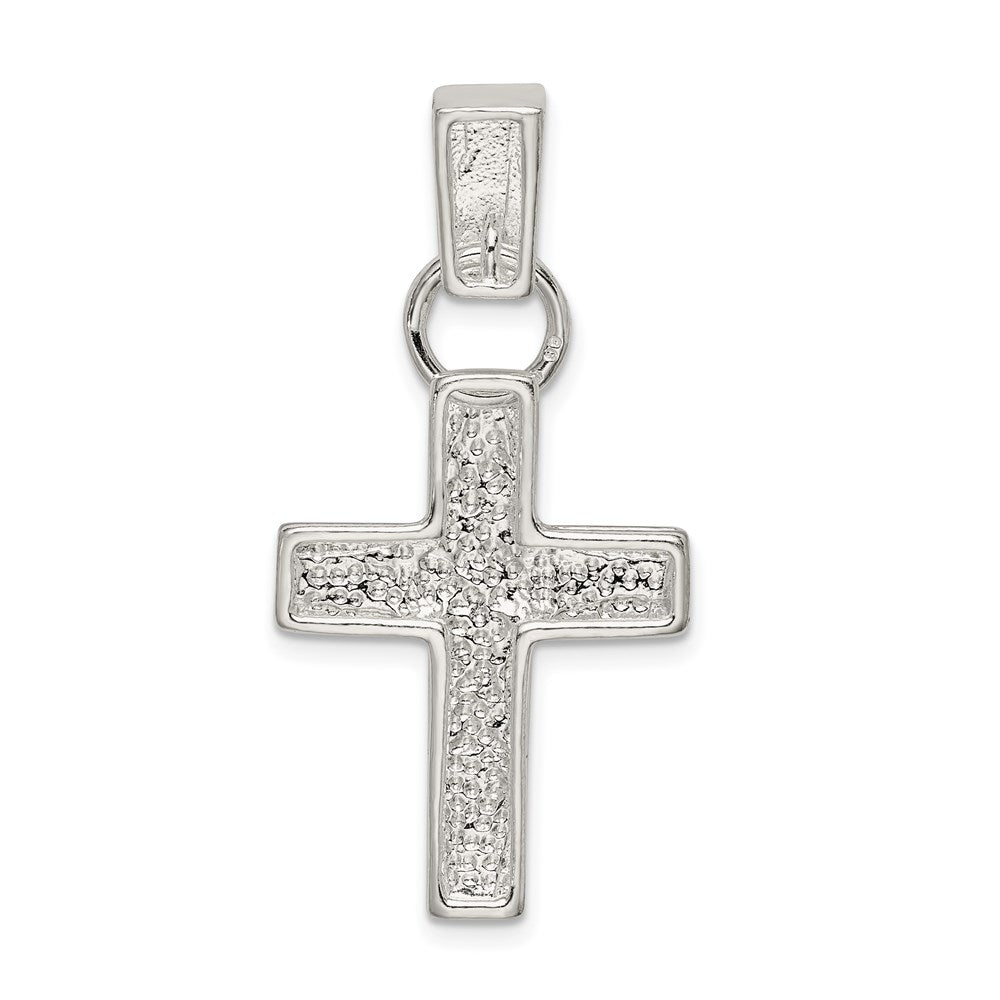 Sterling Silver Hammered Latin Cross Pendant QC4452