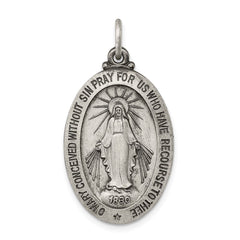 Sterling Silver Antiqued Miraculous Medal QC445