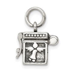 Sterling Silver Antiqued Angel Prayer Box Charm QC4460