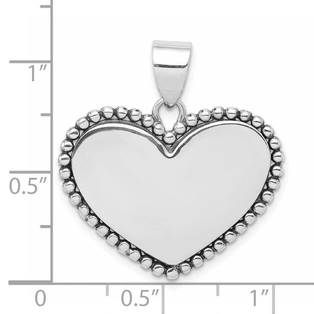 Sterling Silver Rhodium-plated Heart Pendant QC4562