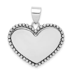 Sterling Silver Rhodium-plated Heart Pendant QC4562