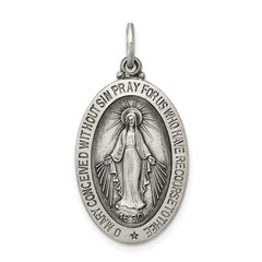 Sterling Silver Antiqued Miraculous Medal QC457