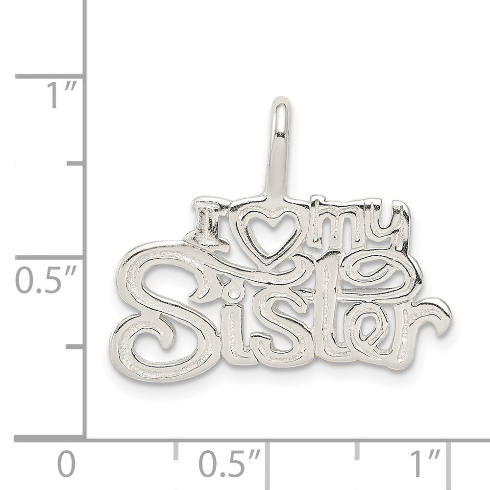 Sterling Silver I (heart) my Sister Pendant QC4580