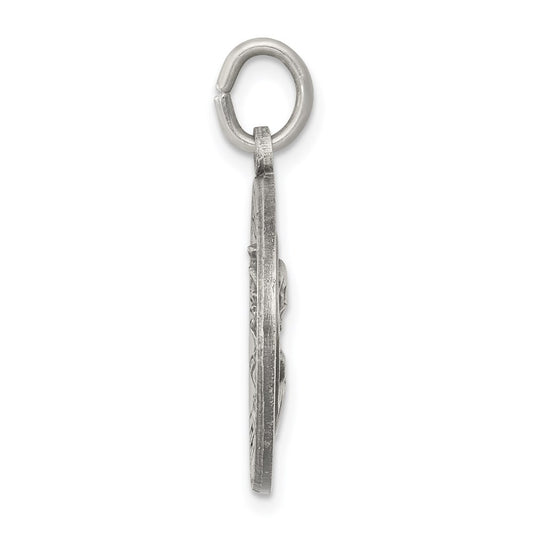 Sterling Silver Antiqued Queen of the Holy Scapular Medal QC459