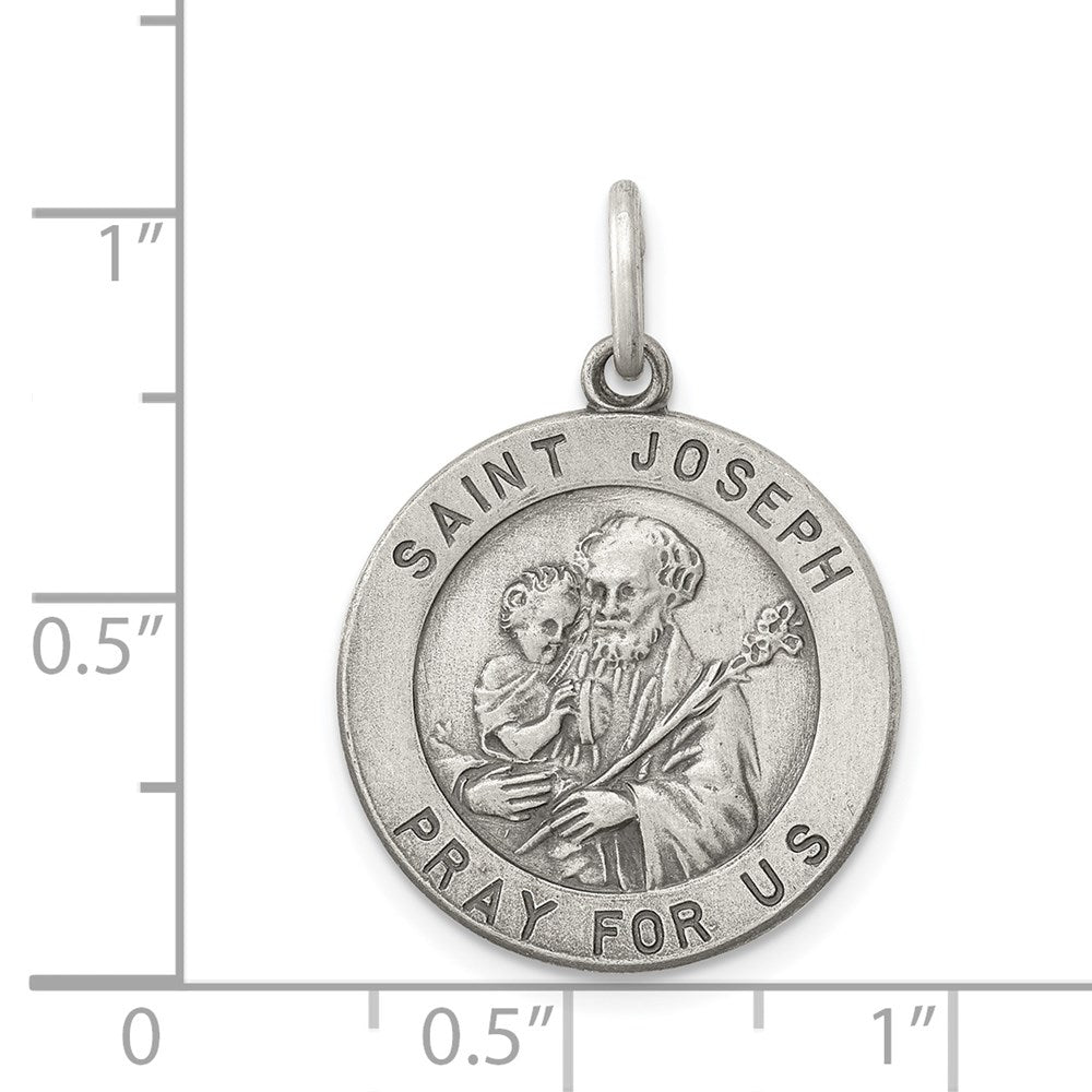 Sterling Silver Antiqued Saint Joseph Medal QC460