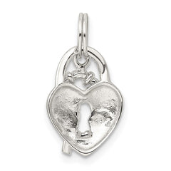 Sterling Silver Rhodium-plated Heart & Key Charm QC4602