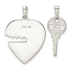 Sterling Silver Heart and Key Charms QC4603