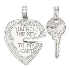 Sterling Silver Heart and Key Charms QC4603