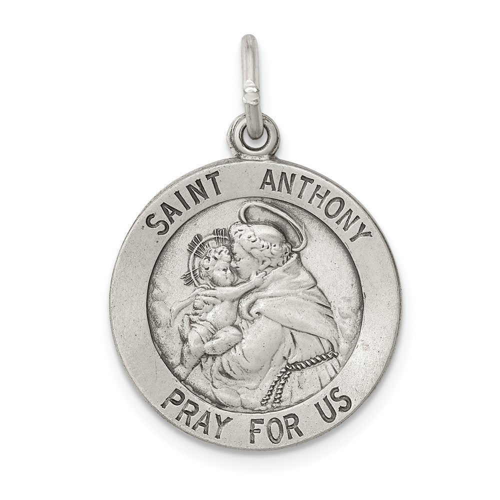 Sterling Silver Antiqued Saint Anthony Medal QC461