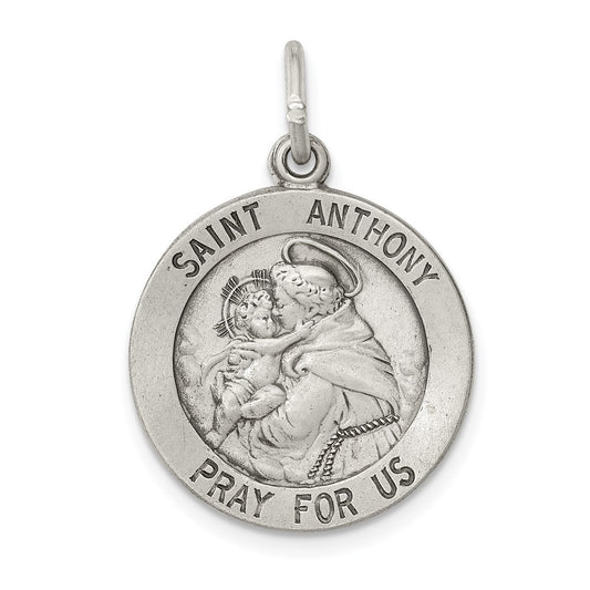 Sterling Silver Antiqued Saint Anthony Medal QC461