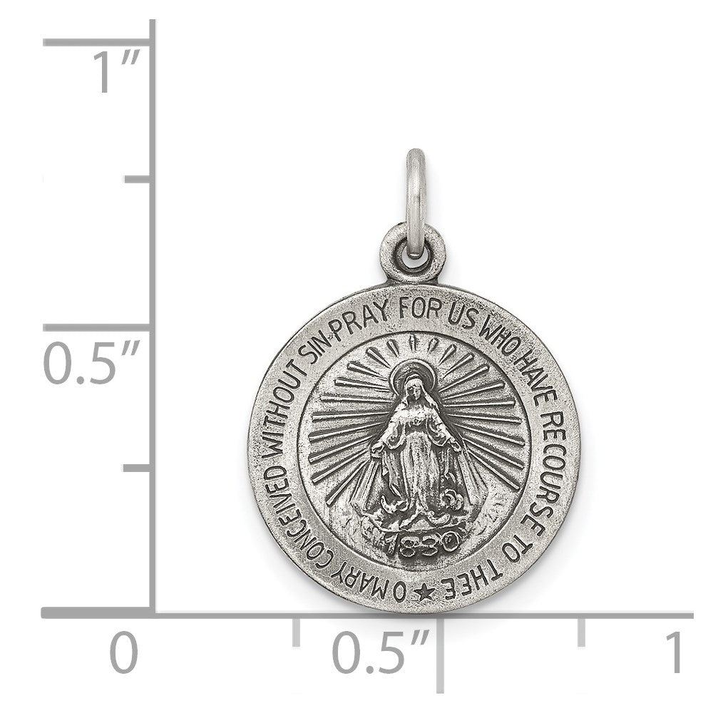 Sterling Silver Antiqued Miraculous Medal QC463