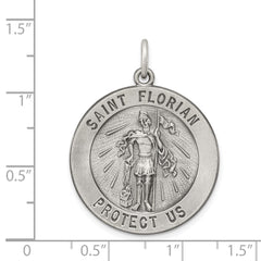 Sterling Silver Antiqued Saint Florian Medal QC464