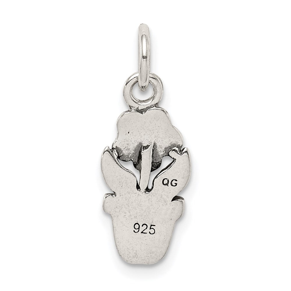 Sterling Silver Antique Flower in a Pot Charm QC4649