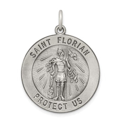 Sterling Silver Antiqued Saint Florian Medal QC464