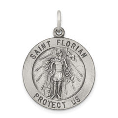 Sterling Silver Antiqued Saint Florian Medal QC466