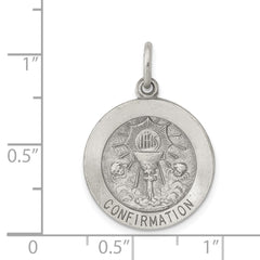 Sterling Silver Antiqued Confirmation Medal Charm QC467