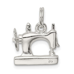 Sterling Silver Rhodium-plated Sewing Machine Charm QC4680