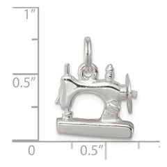 Sterling Silver Rhodium-plated Sewing Machine Charm QC4680