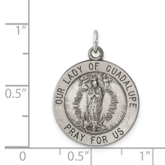 Sterling Silver Antiqued Our Lady of Guadalupe Medal QC469