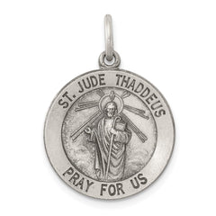 Sterling Silver Antiqued St. Jude Thaddeus Medal QC470