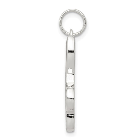 Sterling Silver Rhodium-plated Music Note Charm QC4756