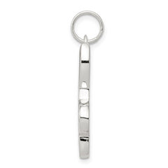 Sterling Silver Rhodium-plated Music Note Charm QC4756