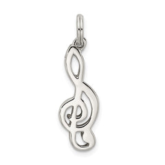 Sterling Silver Rhodium-plated Music Note Charm QC4756