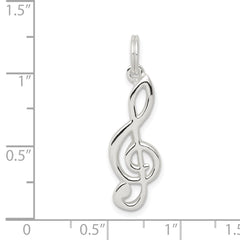 Sterling Silver Rhodium-plated Music Note Charm QC4756