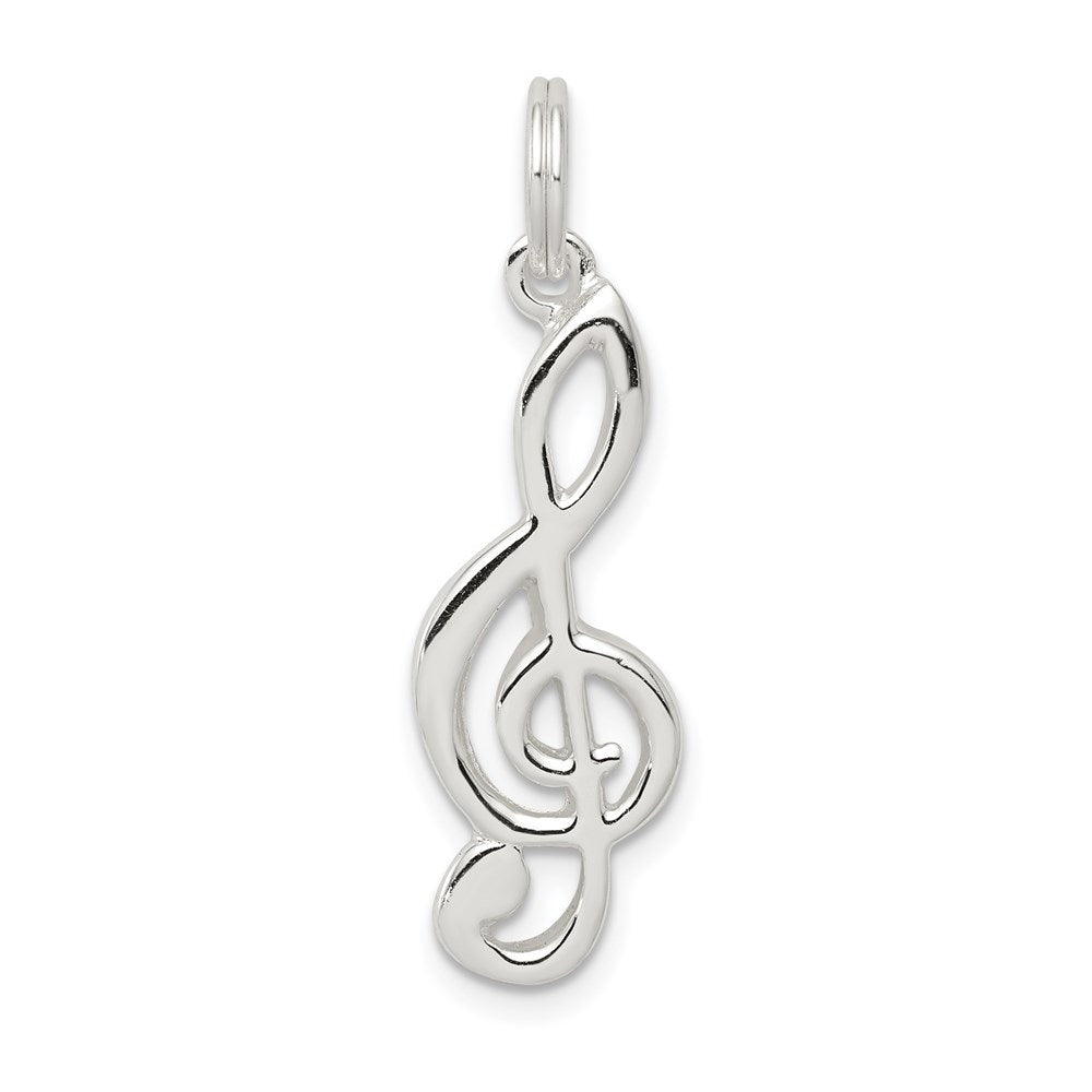 Sterling Silver Rhodium-plated Music Note Charm QC4756