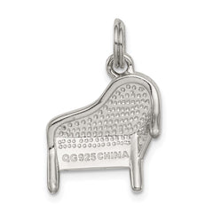 Sterling Silver Rhodium-plated Enameled Piano Charm QC4776